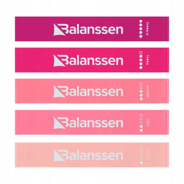 Zestaw 5 gum oporowych LOOPpink do ćwiczeń Balanssen